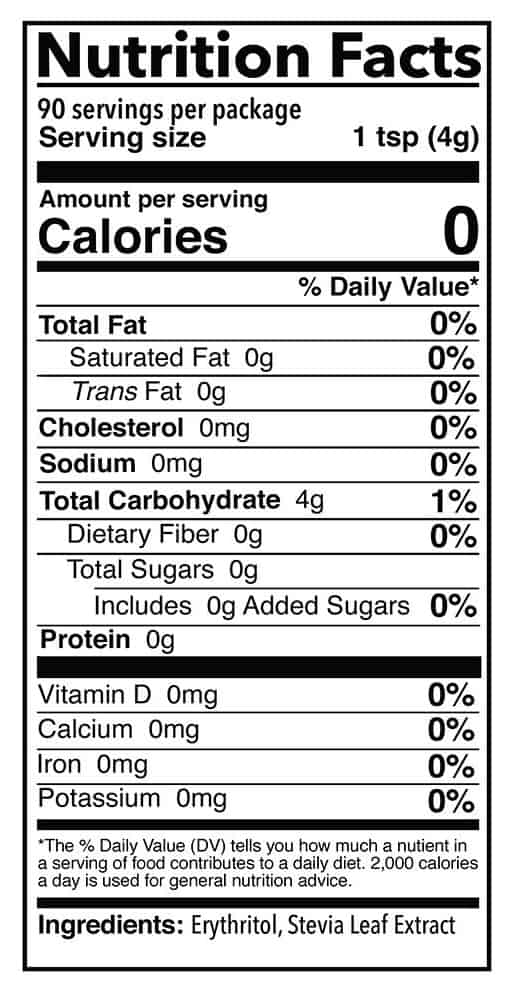 Granular Nutrition Facts